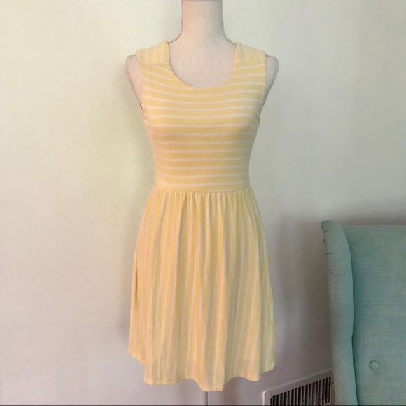 NWOT Olive & Oak Yellow Striped Dress (XS) - Picture 2 of 6